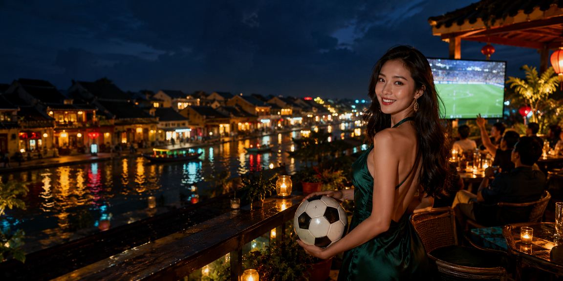 Người dùng Việt Nam thư giãn với cà phê và theo dõi bóng đá tại Hội An