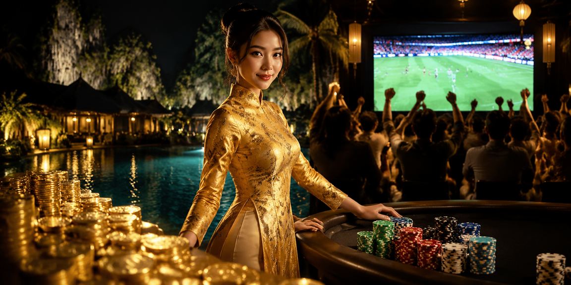 Người chơi trong trang phục áo dài trải nghiệm slot game tại Ninh Bình